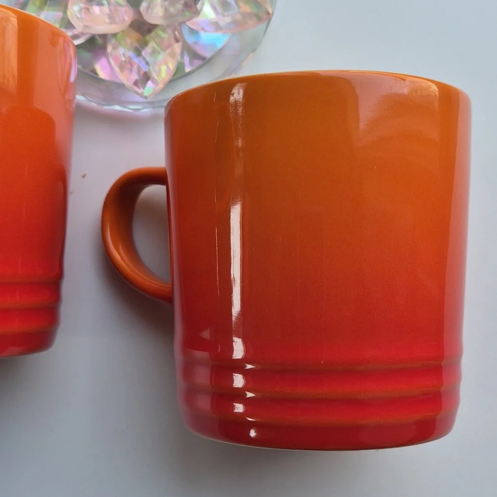 Le Creuset Flame Ombre Stoneware Coffee Mugs - Set of 2 - Picture 3 of 6